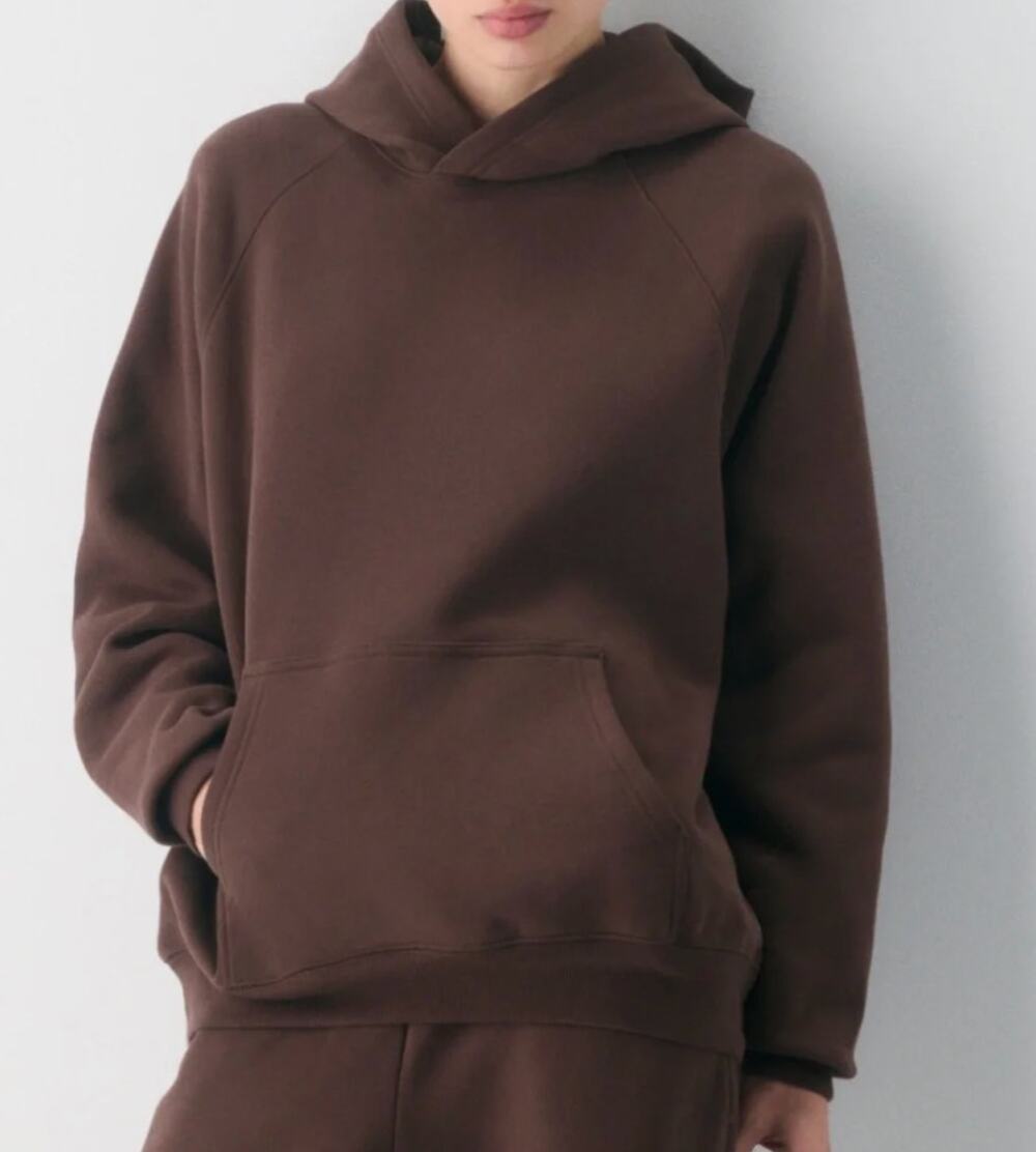 Aritzia Sweatfleece Mega Fit Pullover Sweatshirt Hoodie Brown Large